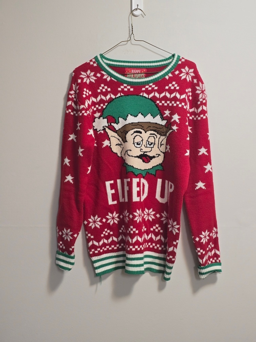 Holiday 'Elfed Up' Red & Green Men's Sweater